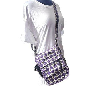 Women's Kavu Cross Body Bag medium size Black, Purple and Grey